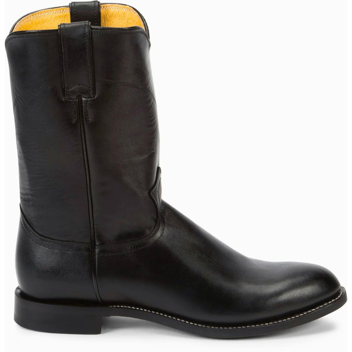 Black Leather Cowboy Boots | Handmade Western Boots | Unisex Roper Boots