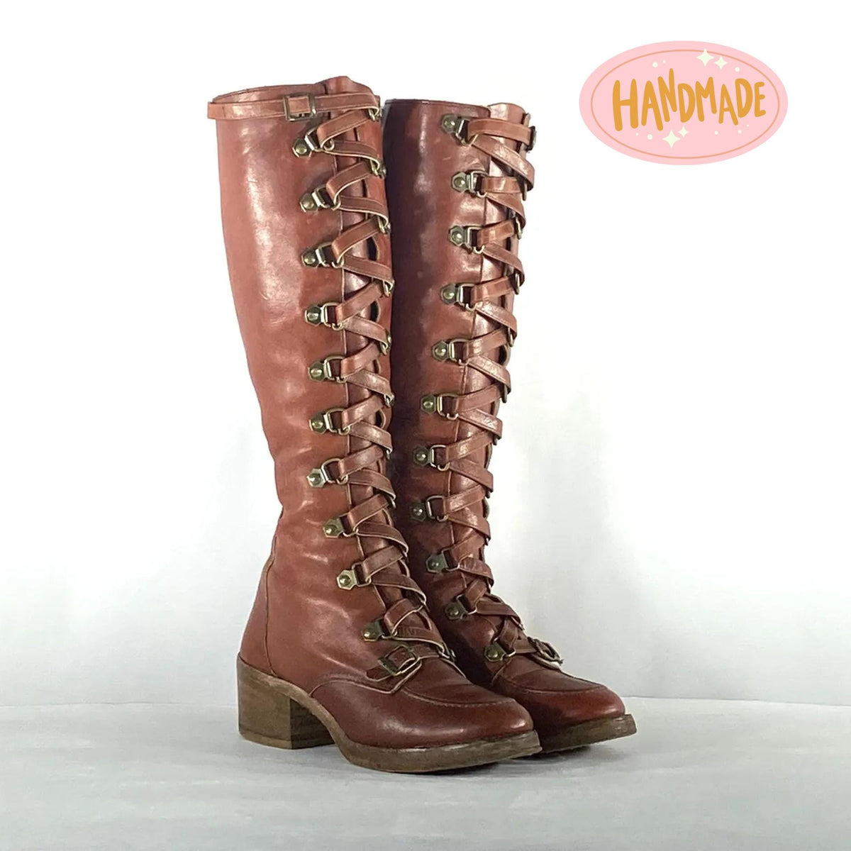 Handmade Thigh High Boots | Leather Lace Up Women Boots | Tall Custom Boots