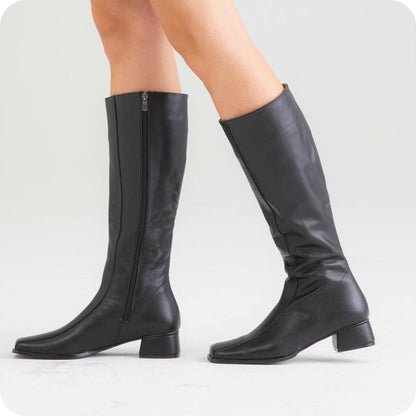 Handmade GoGo Boots | Thigh High Boots | style 60s Black Boots | Custom Leather women Boots
