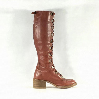 Handmade Thigh High Boots | Leather Lace Up Women Boots | Tall Custom Boots