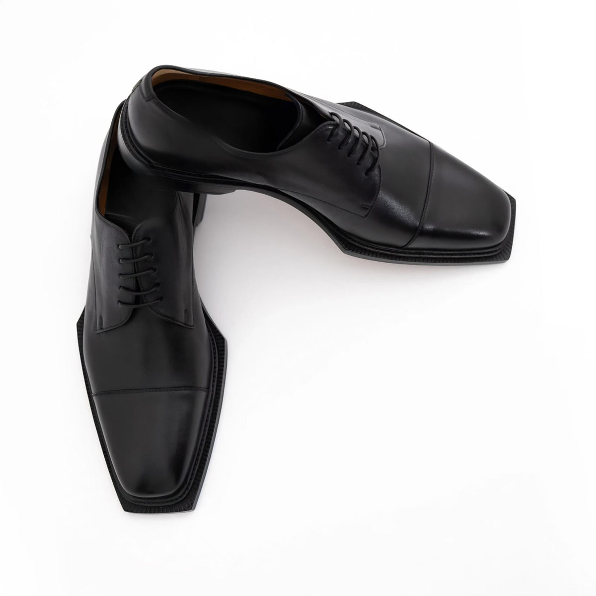 Handmade Black Calf Leather Cap Toe Oxford Shoes | Men's Formal Dress Shoes | Italian Style | Signature Collection